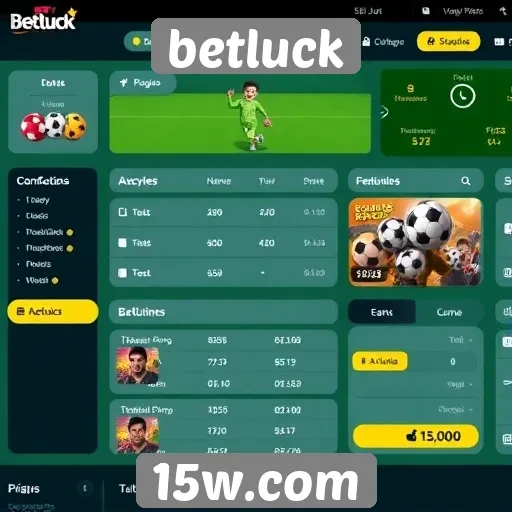 Interface do usuário do Betluck é intuitiva e moderna